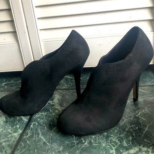 Black Suede Boot Heels
